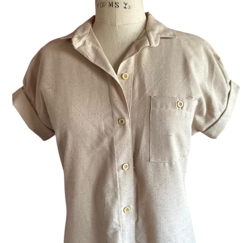 Lanvin Vintage Beige Shirt Dress - Picture 2 of 8